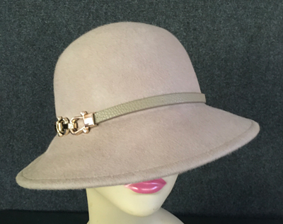 Camel Cloche w/Gold Buckle Accent